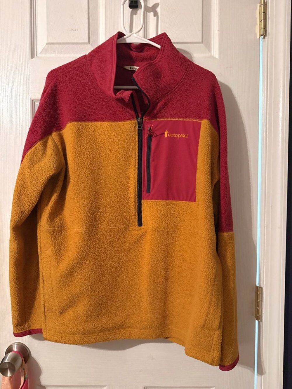 Cotopaxi Half-Zip Fleece Pullover Red Mustard Colorblock Size XL